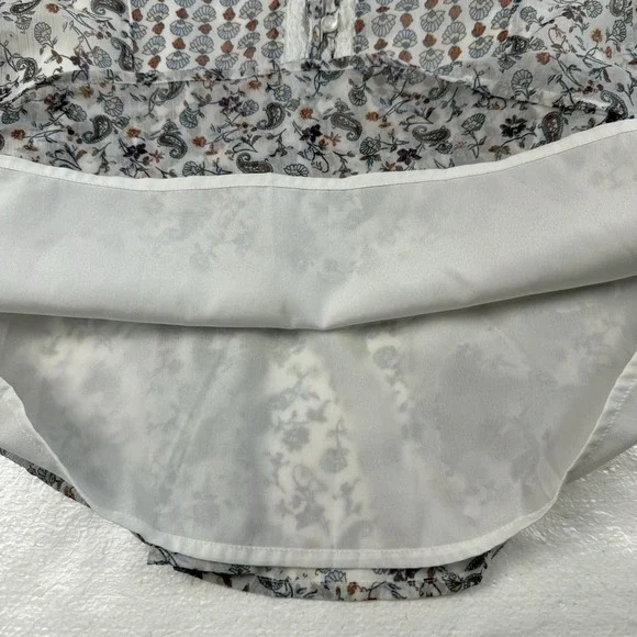 Hollister Boho Peasant Blouse Top Sheer Floral Long Sleeve Top Size Large Lace‎ - Picture 3 of 8